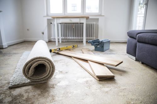Wohnzimmer während der Renovierung